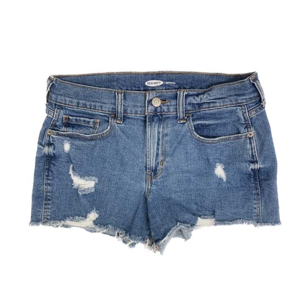 Old Navy | 3” Boyfriend Stretch Mid Rise Distressed Cutoff Denim Jean Shorts